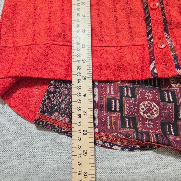 Miss Me Orange Studded Embellished Open Knit Cardigan Sweater Bohemian Women's M - Picture 6 of 6